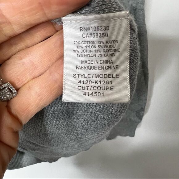 Joie Gray Lilibeth Leopard Animal Print Embossed Sweater - Picture 9 of 11